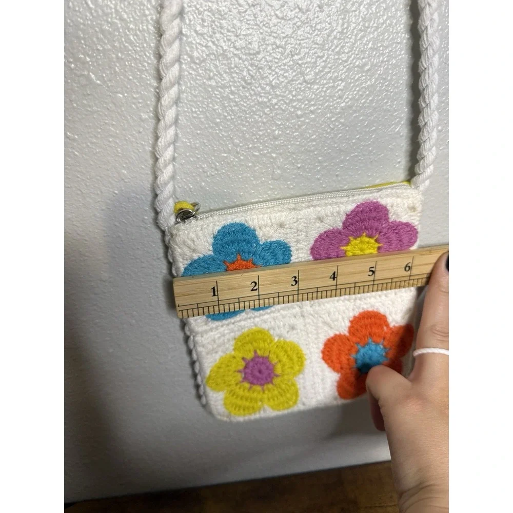 Cat & Jack Girl Floral Crochet Shoulder Bag Hippie Boho